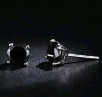 Aros platinados perla negra